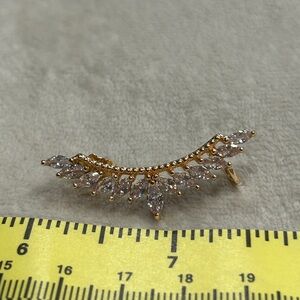 Gold Plated Crystal Ear Cuff